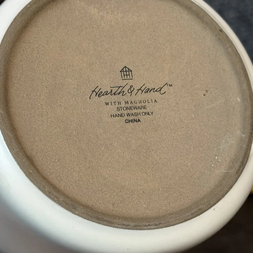 Hearth & Hand Magnolia Stoneware Coffee Canister With Wood Lid & Spoon Farmhouse